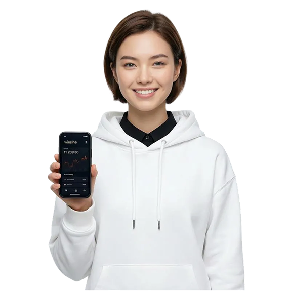 Smiling media partner holding a tablet